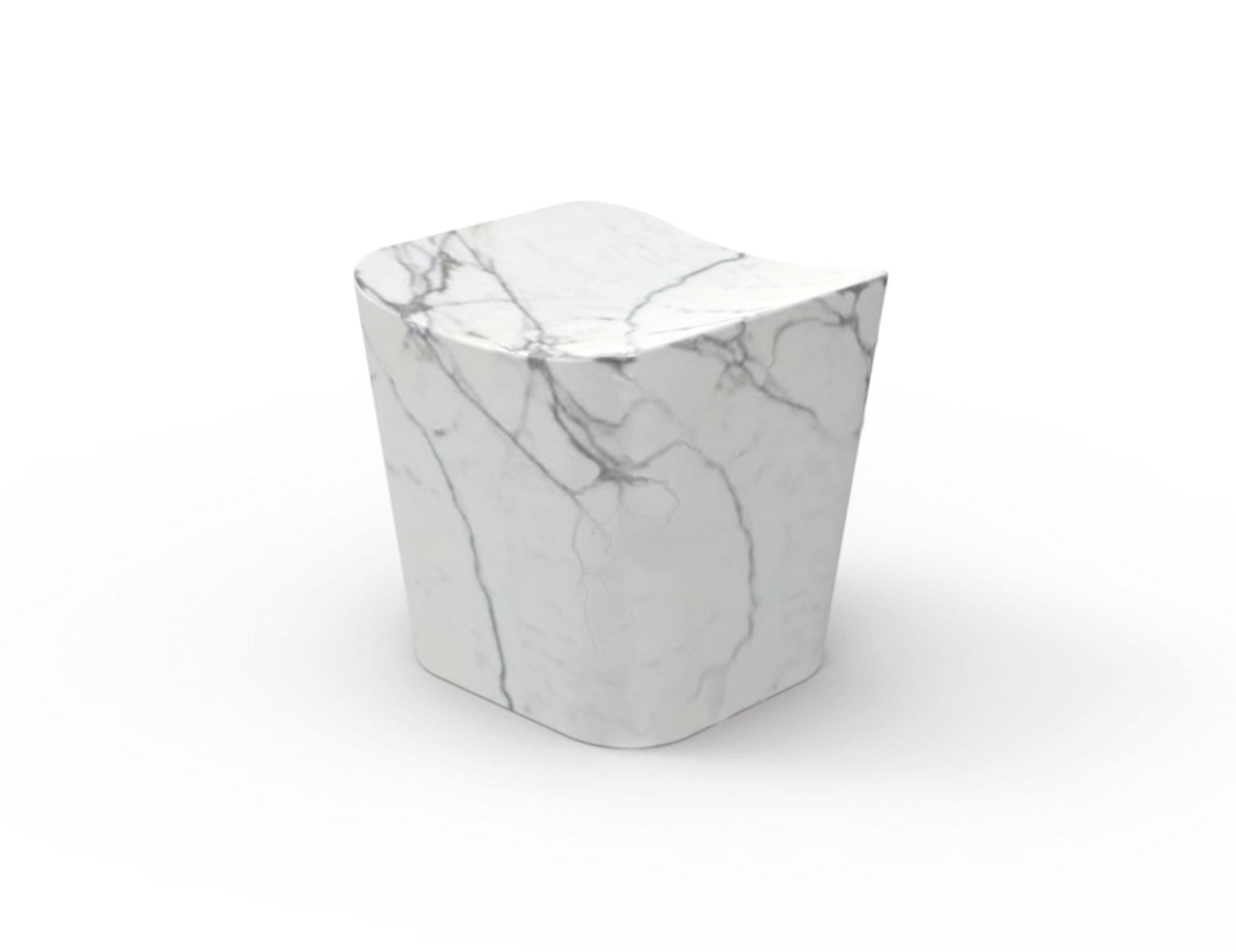 Entity Cono contemporary Italian bathroom stool with white Statuario  marble
